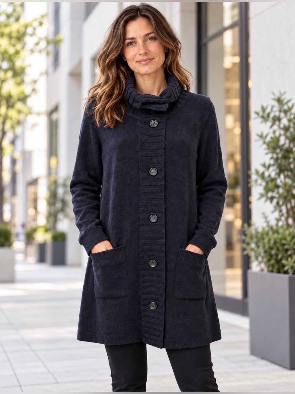 Patagonia medium navy long sweater